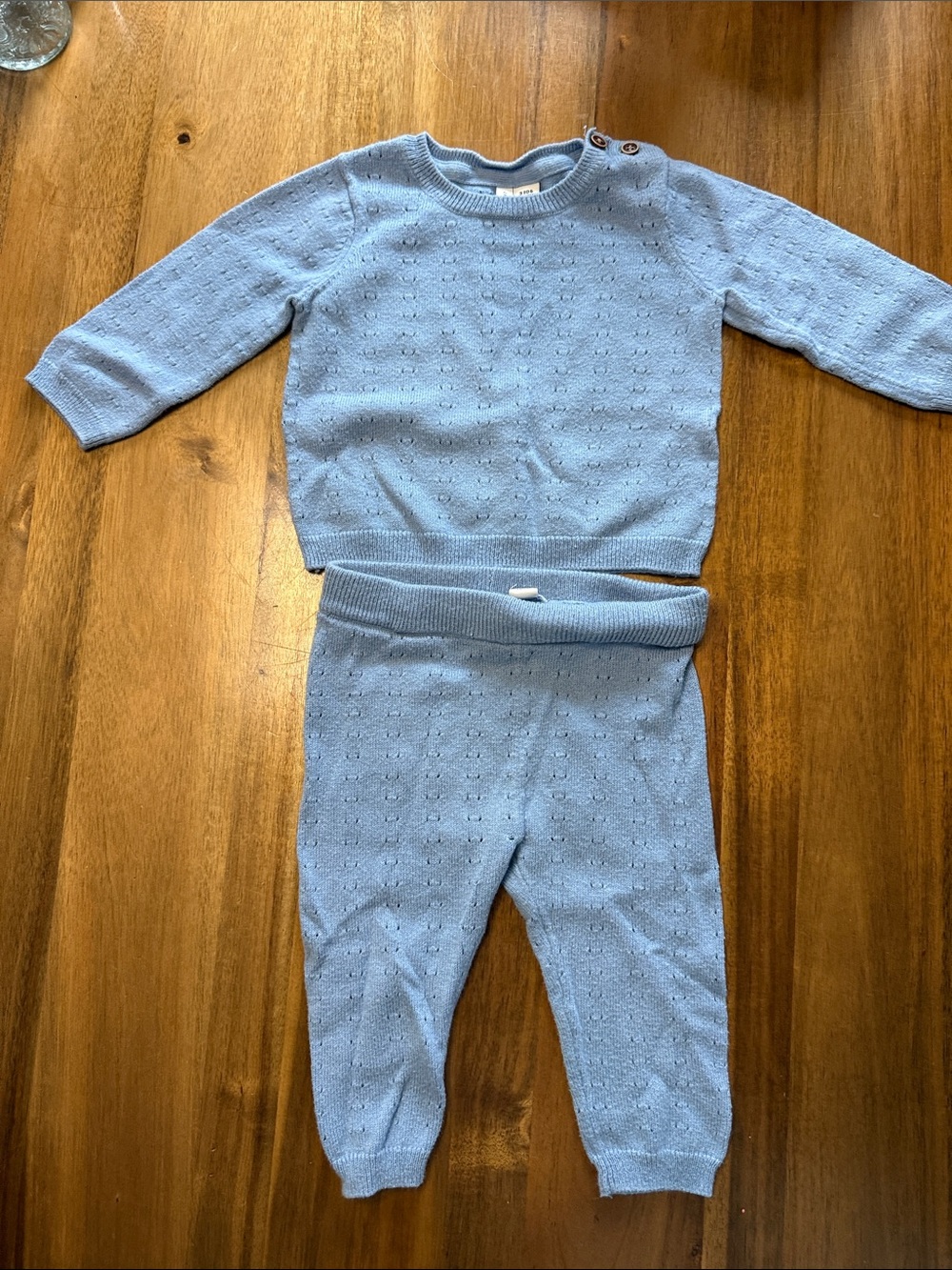 Janie and Jack Light Blue Knit Set